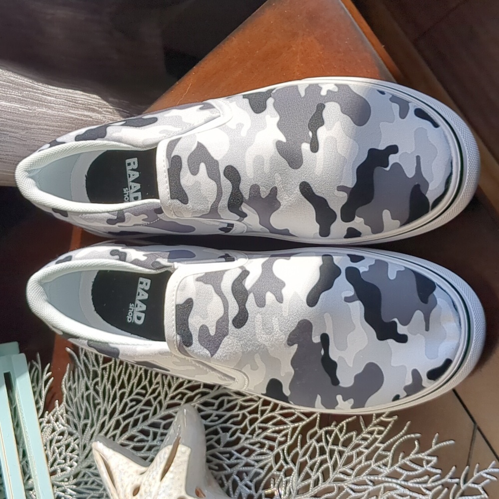 Raad Shop Mens Slip On Shoes Camo